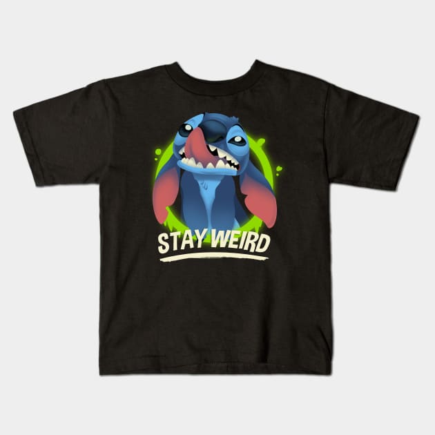 Stay Weird - Stitch Kids T-Shirt by Digital Magician